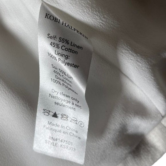 Kobi Halperin White Linen Collared Blazer Small - Picture 9 of 9